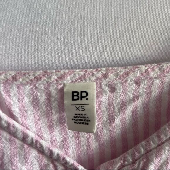 Women's Nordstrom BP Pink & White Striped Button Front Tank Top - Picture 8 of 8
